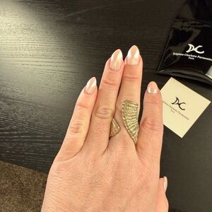 DCP Textured Spiral Ring in Satin Gold